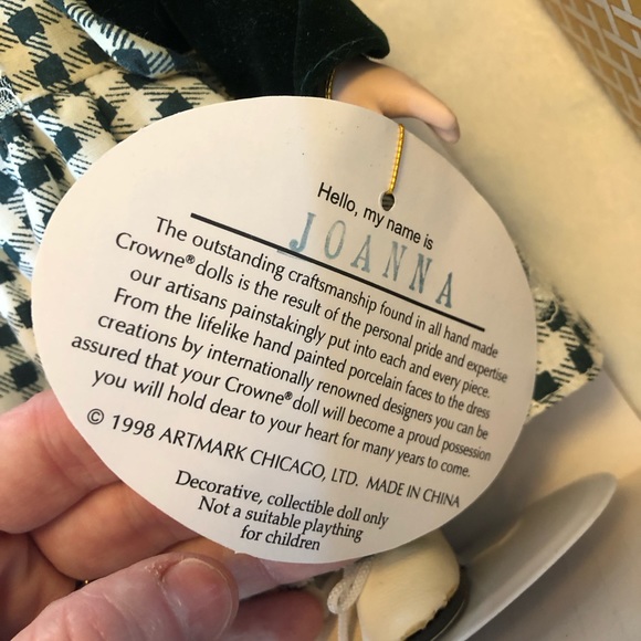 DONATED Crowne Fine Porcelain Doll “Joanna” - Picture 4 of 10